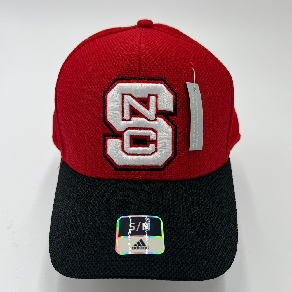 Adidas NC State Wolfpack‎ Baseball Cap Red Black S M Flexfit Climalite